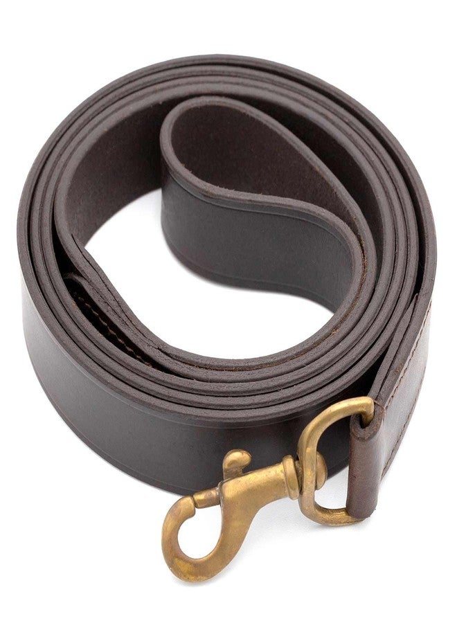 Jeffers Pet Flat Leather Dog Leash with Handle, Long Training Lead with Brass Hardware for Walking, Hiking for Medium Dogs, Classic Chestnut Strap - Gifts for Dog Lovers - 1" W x 6'L - Image 1