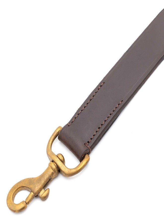 Jeffers Pet Flat Leather Dog Leash with Handle, Long Training Lead with Brass Hardware for Walking, Hiking for Medium Dogs, Classic Chestnut Strap - Gifts for Dog Lovers - 1" W x 6'L - Image 4