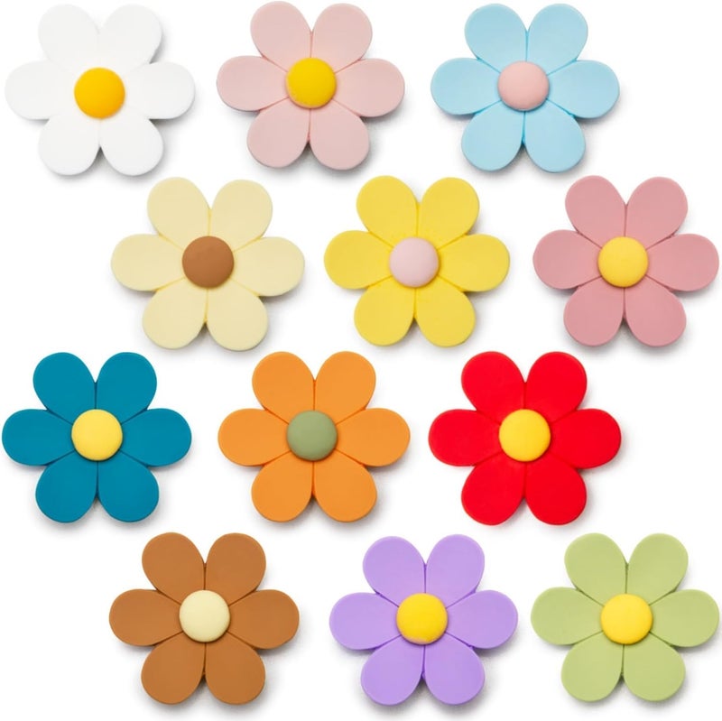 Sun Urs Extra Large 3D Flower Cute Fridge Magnets for Locker, Colorful Strong Decorative Funny Refrigerator Magnets for Whiteboard, Kitchen, and Office (Extra Large & 12 Colors) - Image 1