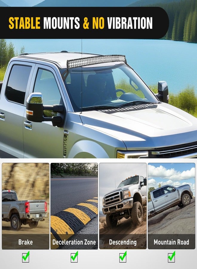 Nilight 54 inch Curved LED Light Bar Bracket Mounting Upper Windshield Roof Cab Brackets Compatible with Ford F250 F350 F450 Super Duty 1999-2016 - Image 5