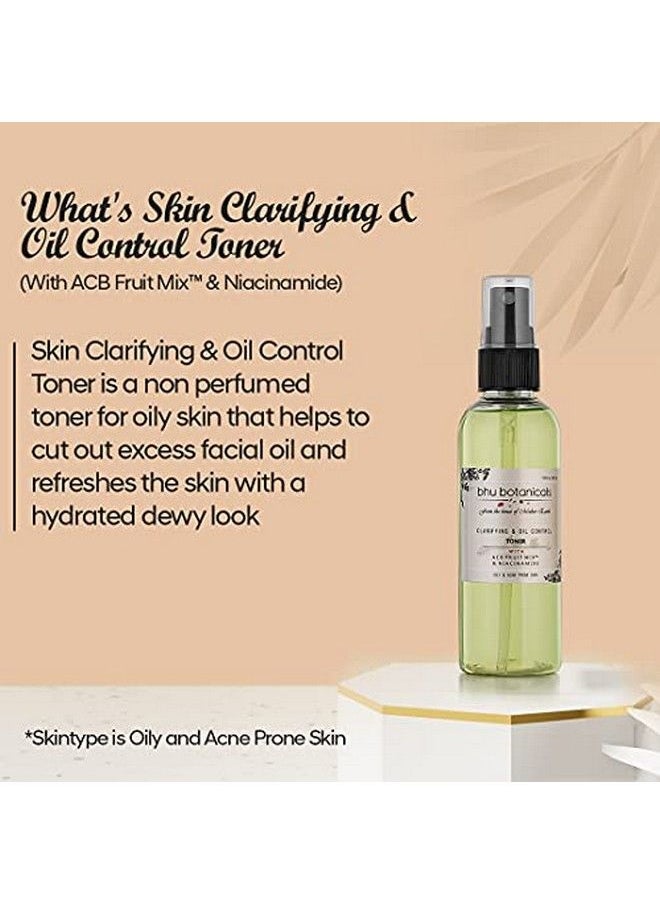 bhu botanicals Clarifying & Oil Control Toner (With Acb Fruit Mix™ & Niacinamide) ; For Oily Acne Prone Skin 100Ml  - Image 3