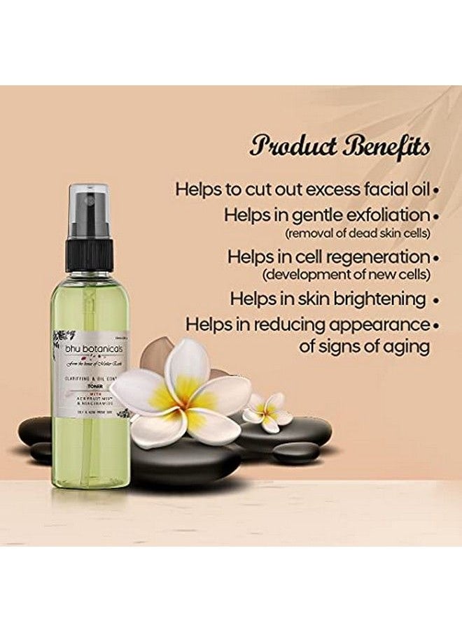 bhu botanicals Clarifying & Oil Control Toner (With Acb Fruit Mix™ & Niacinamide) ; For Oily Acne Prone Skin 100Ml  - Image 4
