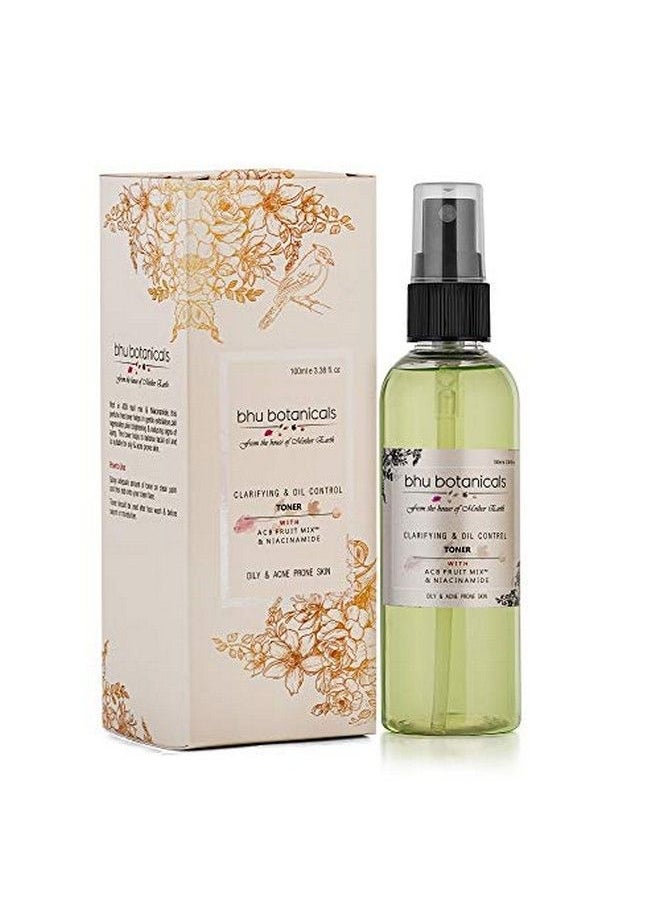 bhu botanicals Clarifying & Oil Control Toner (With Acb Fruit Mix™ & Niacinamide) ; For Oily Acne Prone Skin 100Ml  - Image 1