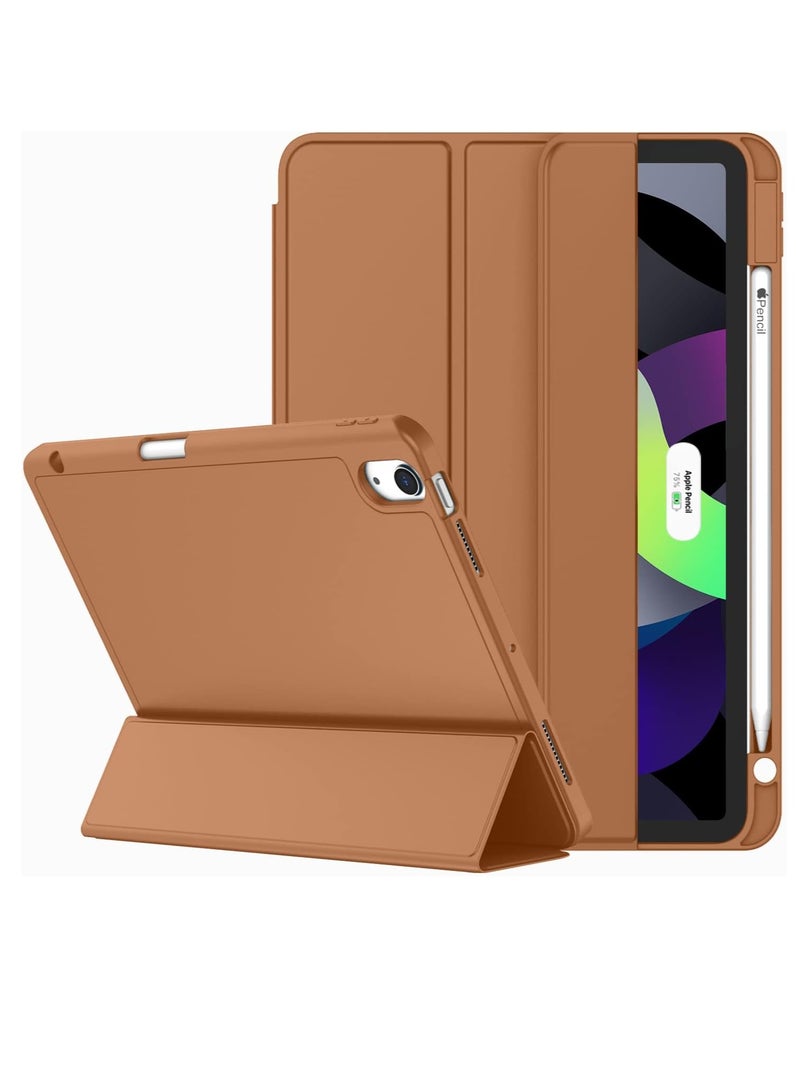 ELTRAZONE Premium Smart Case for iPad Air – Brown, Fits 6th Gen 11-Inch (2024), 5th & 4th Gen 10.9-Inch (2022/2020), Touch ID Support & Auto Wake/Sleep - Image 1
