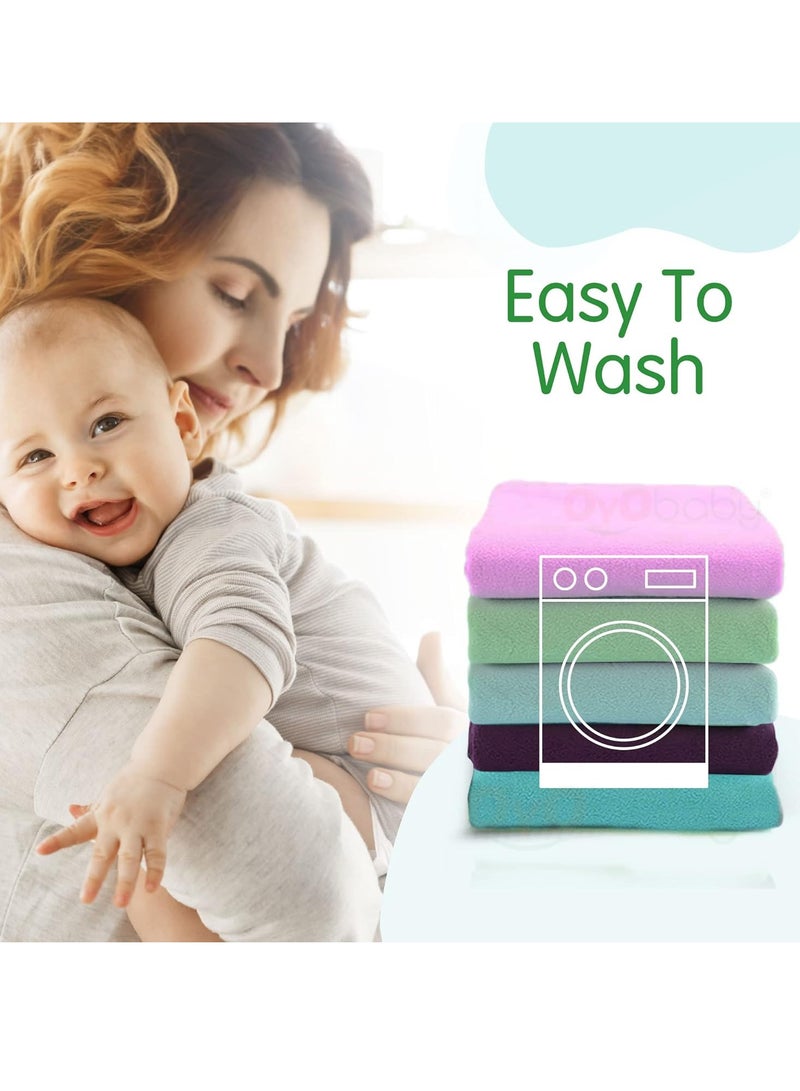 OYO BABY Reuseable Waterproof Dry Sheet for New
  Toddler Infant Baby | Extra Absorbent Quick Dry Sheet | Instadry Anti-Piling
  Fleece Baby Bed Protector Sheet | Pack of 2 - Small Size 70 X 50 cm, Firoza - Image 3