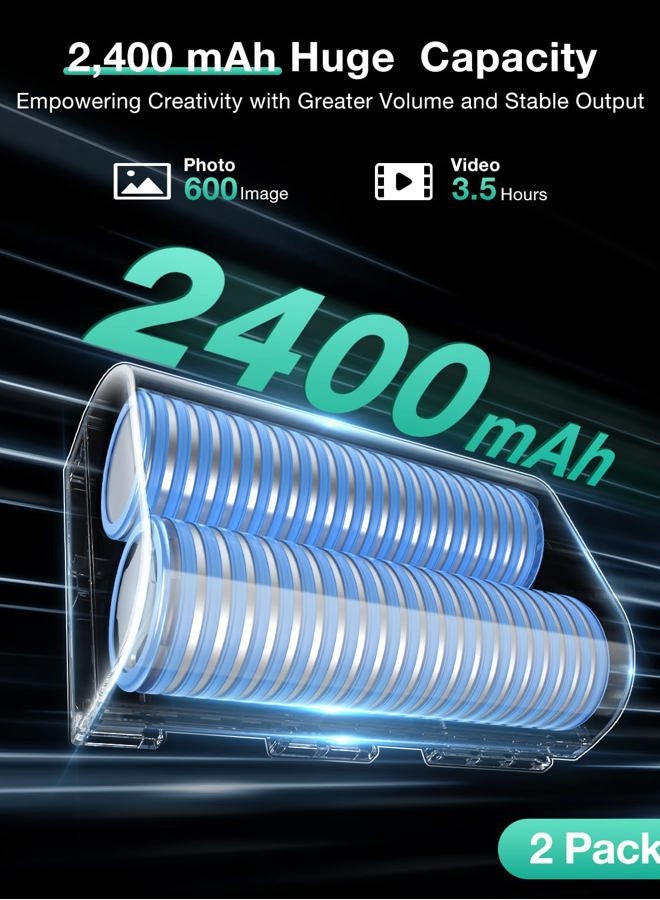 llano 2-Pack LP-E6NH Batteries and 18W Fast Dual USB Charger for Canon EOS R5, R6 Mark II,R5C,R7, 5D 6D 7D Mark ii iii iv, 5DS, 80D, 90D, 60D, with Smart Battery Level Display, Magnetic Snap Cover - Image 3