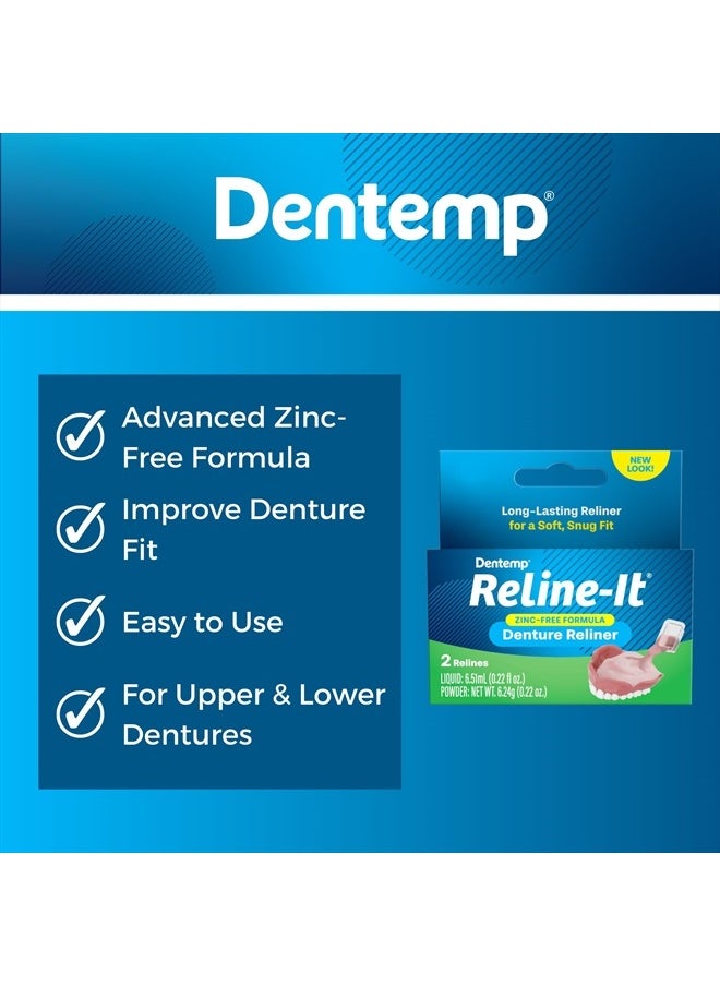 Dentemp - Denture Reline Kit - Advanced Formula Reline It Denture Reliner - Denture Kit to Refit and Tighten Dentures for Both Upper & Lower Denture - Image 1