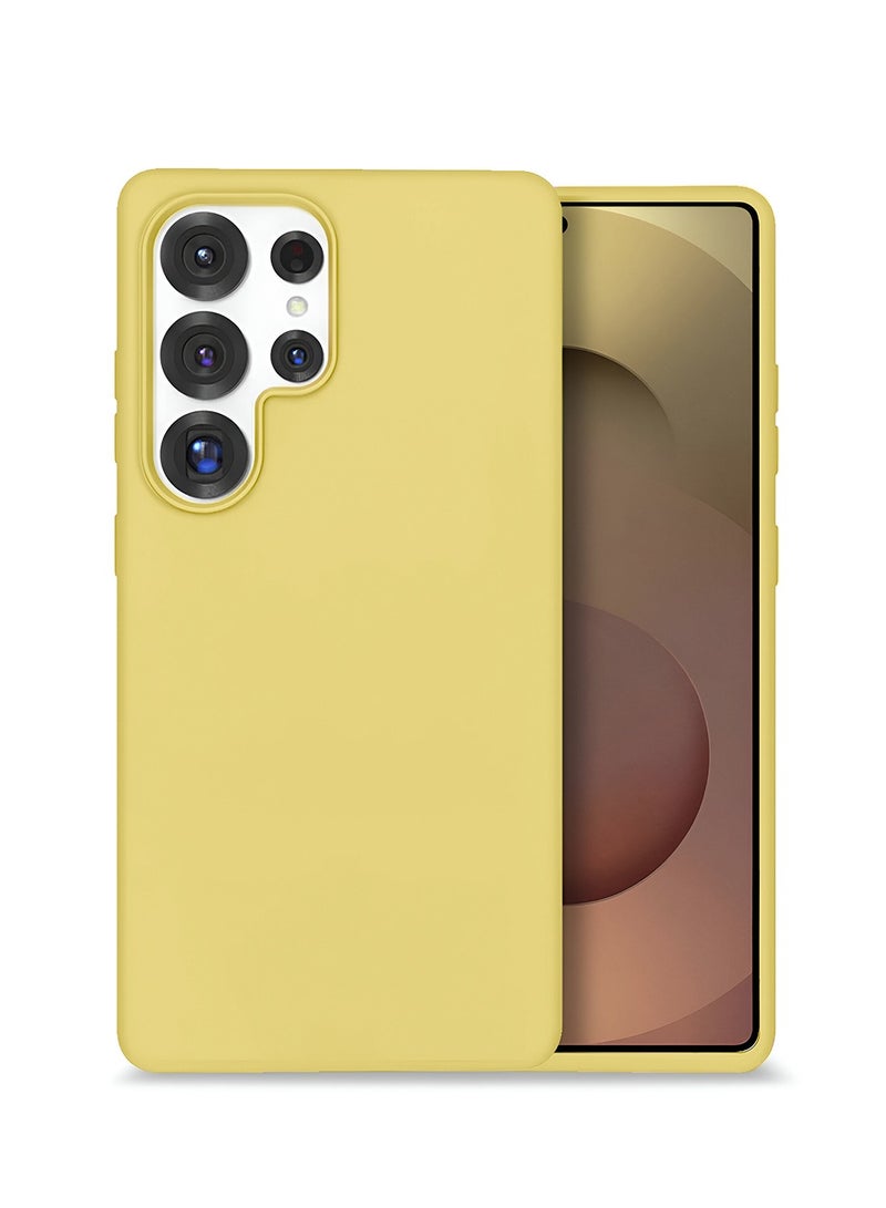 Wtech Samsung Galaxy S25 Ultra 5G 2025 Super Slim, Skinny Seam Like Hard Shell PC Magsafe, Rised Lips Corner Protection Case Cover (MCMPMN) - Pastel Yellow - Image 1