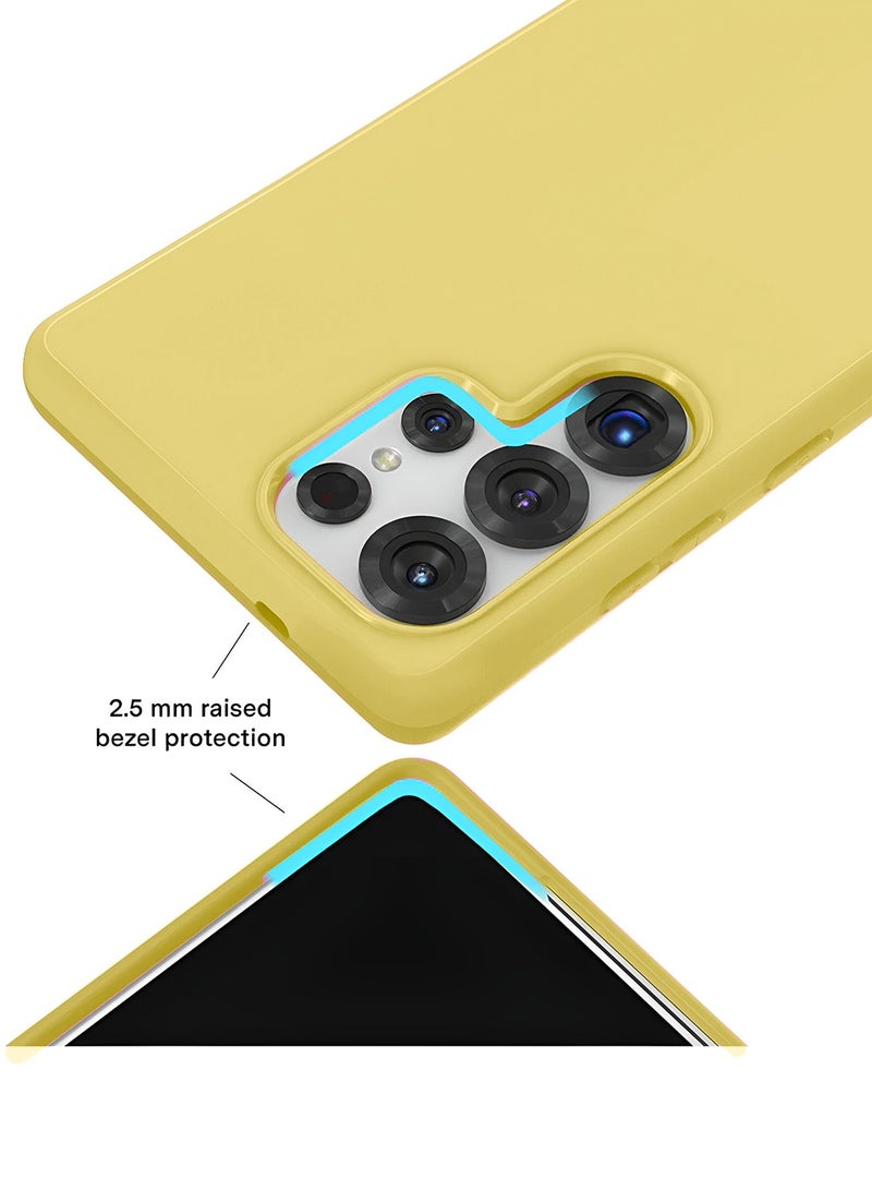 Wtech Samsung Galaxy S25 Ultra 5G 2025 Super Slim, Skinny Seam Like Hard Shell PC Magsafe, Rised Lips Corner Protection Case Cover (MCMPMN) - Pastel Yellow - Image 3