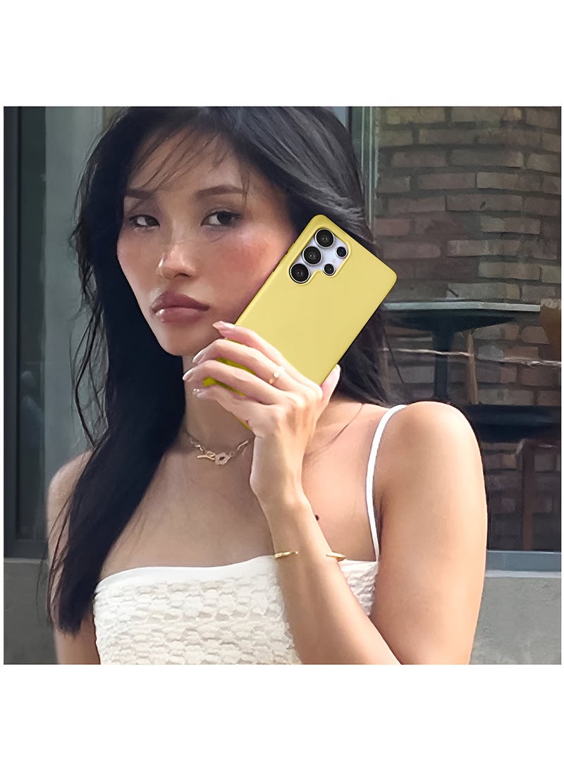 Wtech Samsung Galaxy S25 Ultra 5G 2025 Super Slim, Skinny Seam Like Hard Shell PC Magsafe, Rised Lips Corner Protection Case Cover (MCMPMN) - Pastel Yellow - Image 2