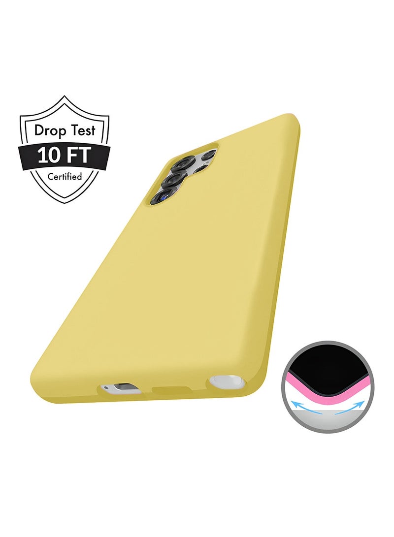 Wtech Samsung Galaxy S25 Ultra 5G 2025 Super Slim, Skinny Seam Like Hard Shell PC Magsafe, Rised Lips Corner Protection Case Cover (MCMPMN) - Pastel Yellow - Image 5