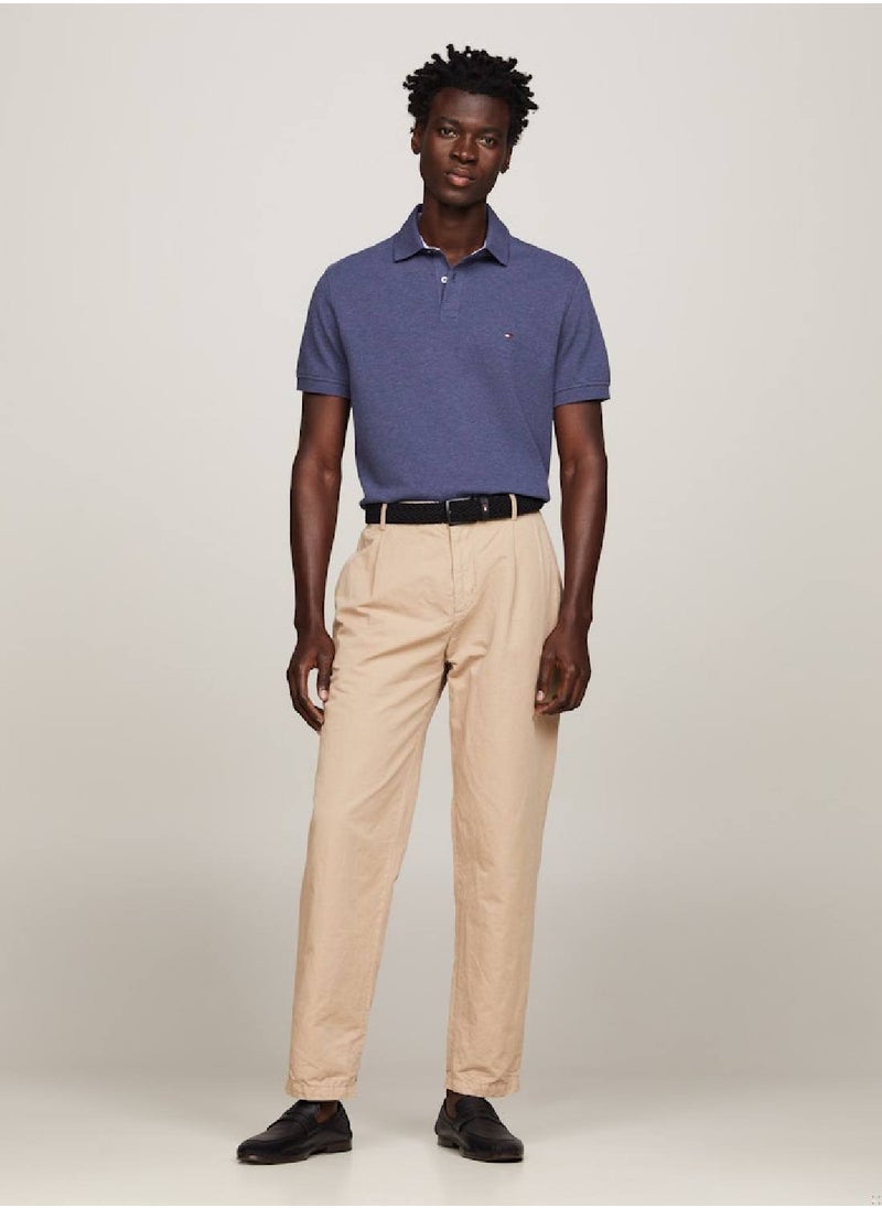 TOMMY HILFIGER Men's 1985 Collection Flag Embroidery Regular Polo -  Stretch organic cotton, Blue  - Image 4