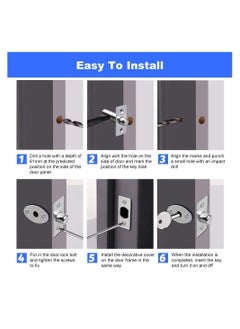Y&D Door Security Rack Bolt 4 Pcs Deadbolt Stainless Steel Bolts Mortice Lock Thumb Turn Anti-Theft  - Image 5