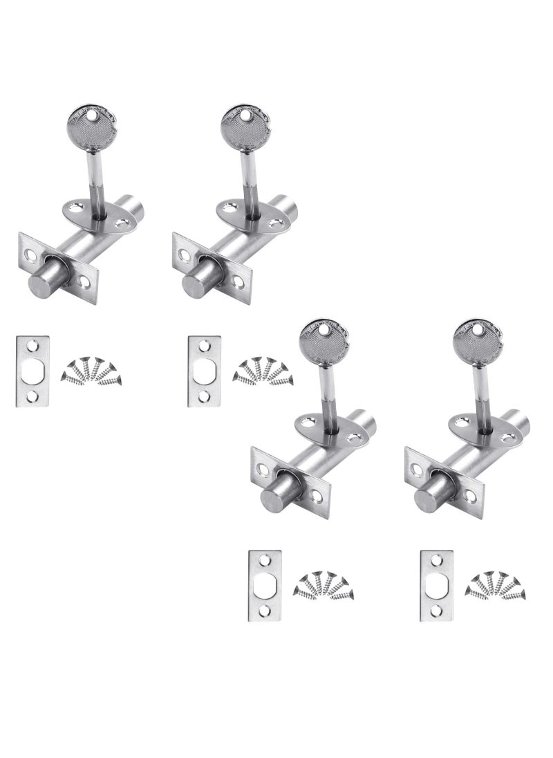 Y&D Door Security Rack Bolt 4 Pcs Deadbolt Stainless Steel Bolts Mortice Lock Thumb Turn Anti-Theft  - Image 1
