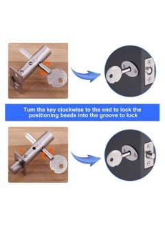 Y&D Door Security Rack Bolt 4 Pcs Deadbolt Stainless Steel Bolts Mortice Lock Thumb Turn Anti-Theft  - Image 4