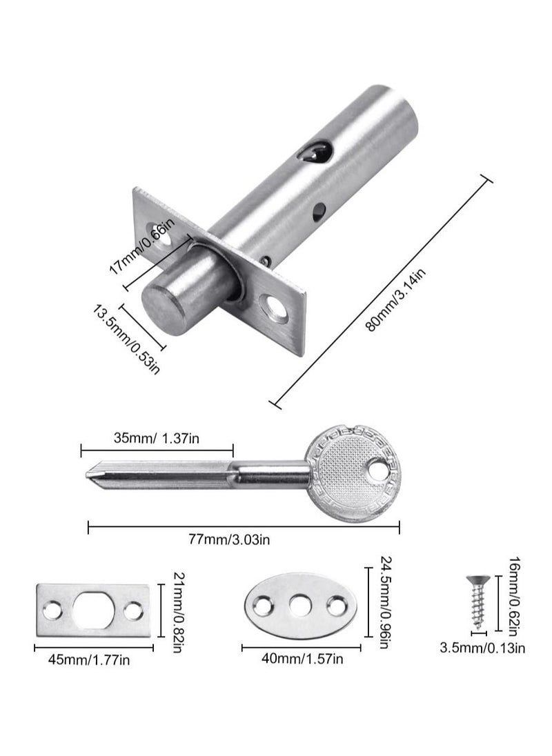 Y&D Door Security Rack Bolt 4 Pcs Deadbolt Stainless Steel Bolts Mortice Lock Thumb Turn Anti-Theft  - Image 2