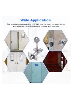Y&D Door Security Rack Bolt 4 Pcs Deadbolt Stainless Steel Bolts Mortice Lock Thumb Turn Anti-Theft  - Image 3