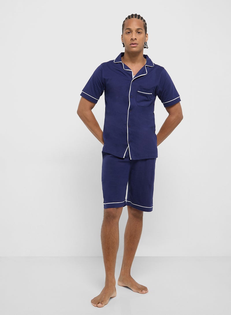 Seventy Five Printed Stripe Shorts Set - Image 5