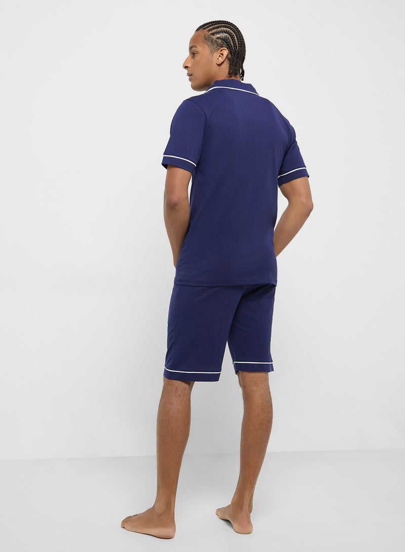 Seventy Five Printed Stripe Shorts Set - Image 2