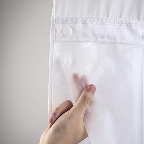 River Dream Plastic(PEVA) Snap in Shower Curtain Liner Replacement with Magnets Removable Liner (1, Plastic) - Image 1