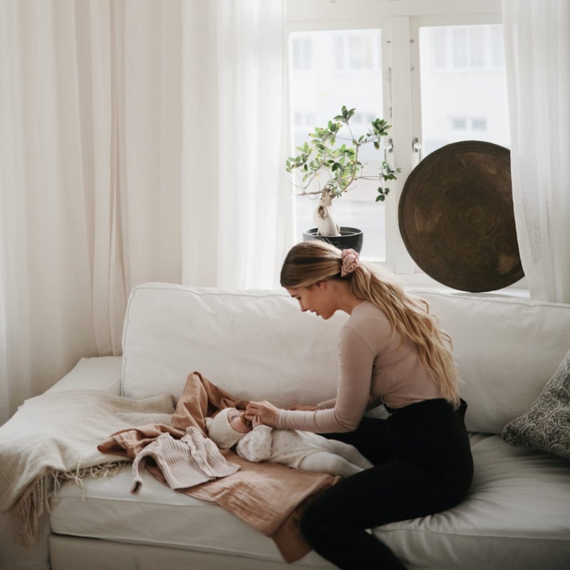 mushie Muslin Baby Swaddle Blanket | 100% Organic Cotton (Natural) - Image 3