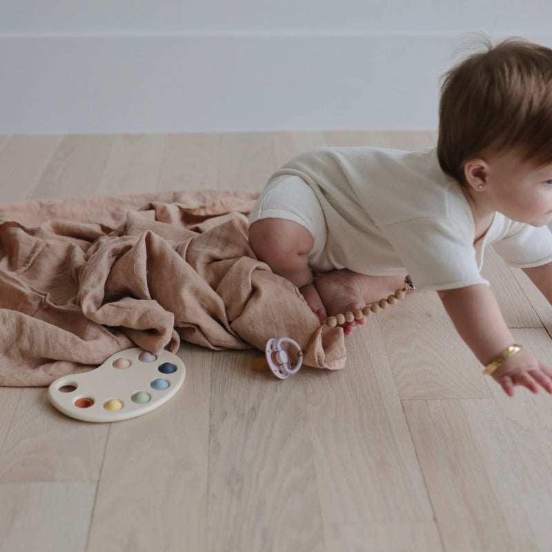 mushie Muslin Baby Swaddle Blanket | 100% Organic Cotton (Natural) - Image 4