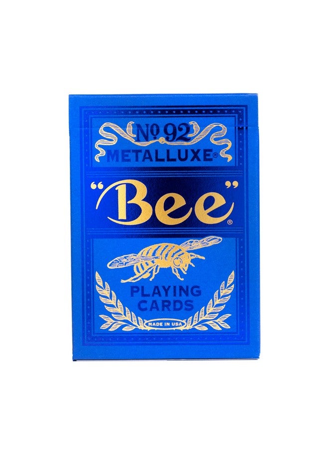 Bee Bee MetalLuxe Playing Cards - Blue Foil Diamond Back, Standard Index - Image 2