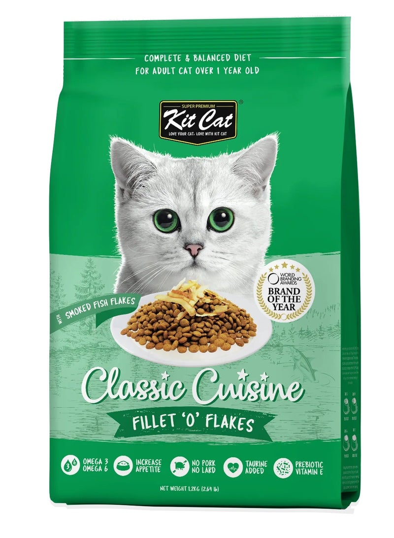 Kit Cat Fillet 'O' Flakes Dry Cat Food 1.20kg