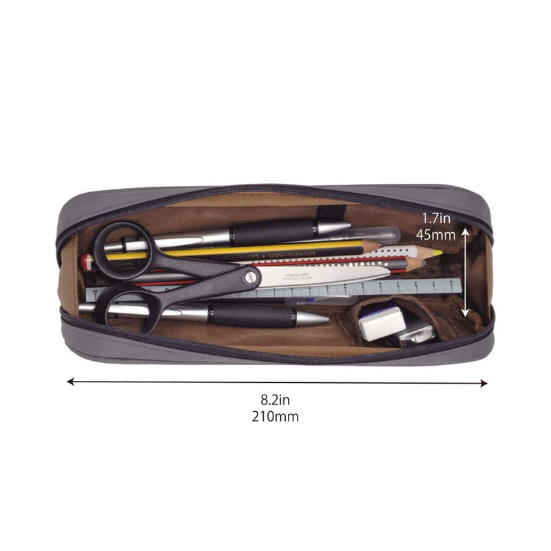 LIHITLAB LIHIT LAB Large Capacity Zipper Long Pencil Case For School Office College, Big Capacity Pencil Bag Holder Adults Teen Boys Girls, Travel Cosmetics Storage, Jet Black (A7552-124) - Image 3