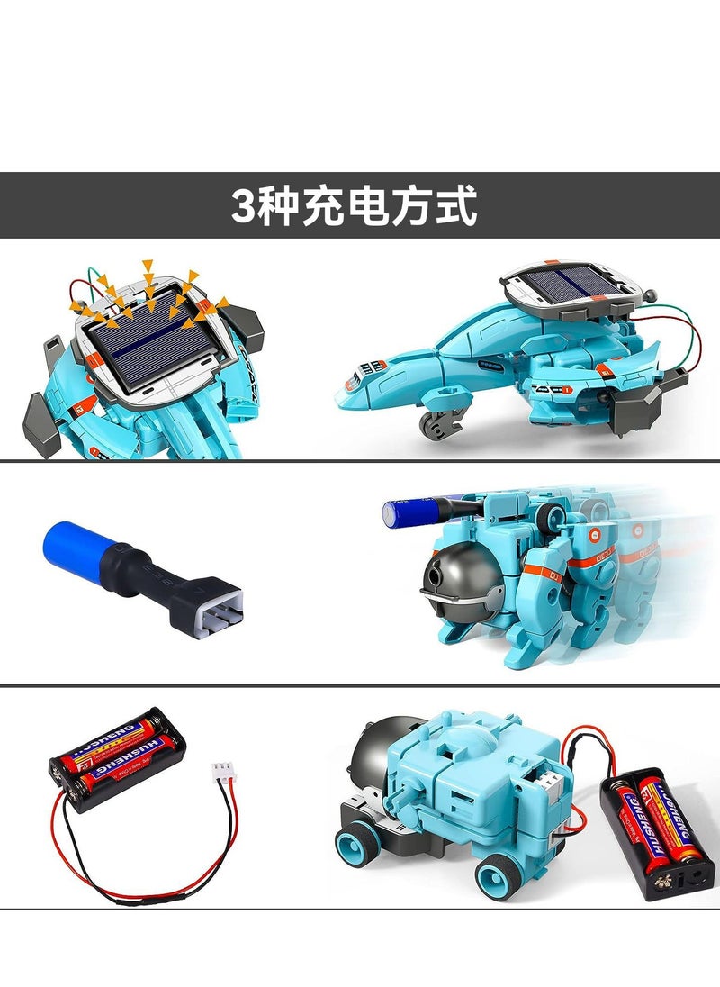 Blue 6-in-1 Solar Robot Kit - STEM Space Exploration Toy with Moon Base & Fleet Building, DIY Solar Science Project Kit, Educational Gift for Kids Ages 8-12  - Image 5