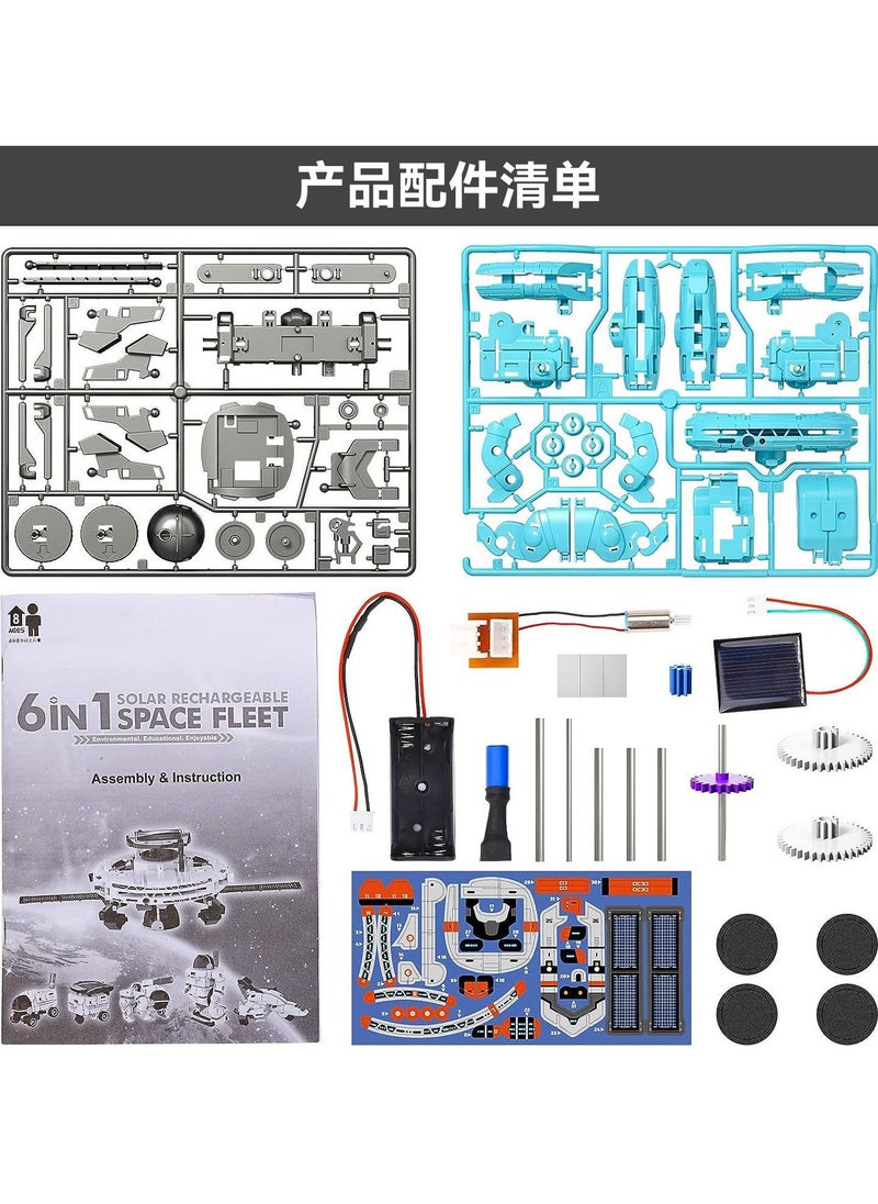 Blue 6-in-1 Solar Robot Kit - STEM Space Exploration Toy with Moon Base & Fleet Building, DIY Solar Science Project Kit, Educational Gift for Kids Ages 8-12  - Image 4