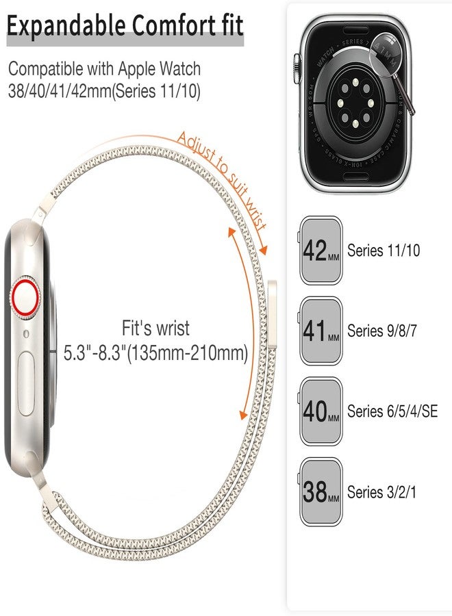 MARGE PLUS Slim Milanese Loop Compatible with Apple Watch Band for women 41mm 40mm 38mm 42mm 46mm 45mm 44mm, Stainless Steel Magnetic Mesh Strap work on iWatch Series 11 10 9 8 7 6 5 4 3 & SE 3 2 1 - Image 5