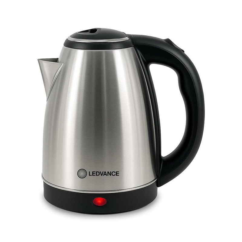 Ledvance Electric Kettle 1.5 Litre | Stainless Steel Electric Kettle | For Hot Water, Tea, Coffee & Noodles | 1350W Quick Heating | 360° Degree Swivel Cord | Double Fada Controller| Auto Cutoff -Black - Image 2