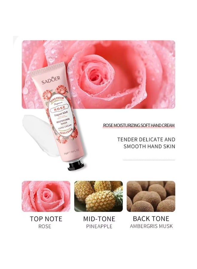 SADOER 5 Pack Hand Cream Gift Set For Women Hand Lotion Travel Size Moisturizing Hand Care Cream Natural Plant Fragrance For Dry Cracked Hands - Image 2