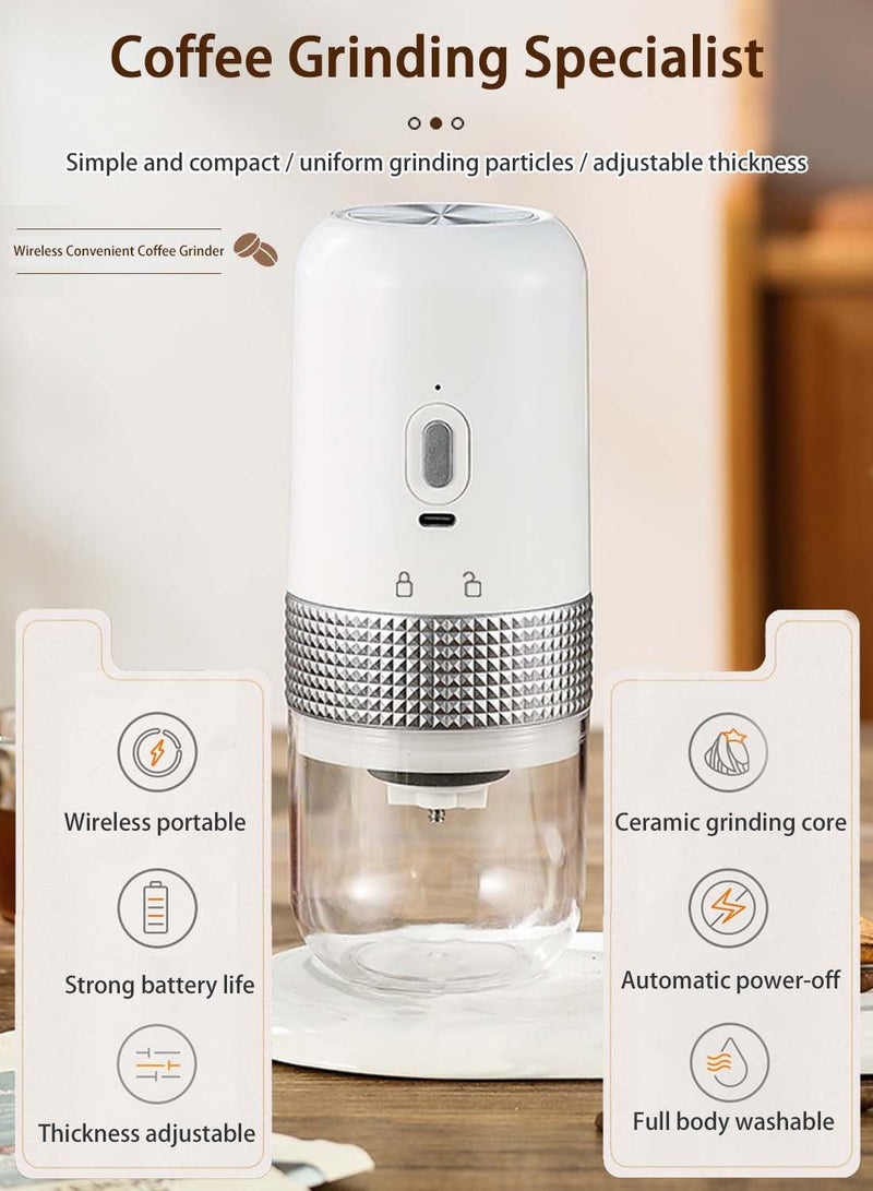 ايكي ايك مطحنة قهوة قابلة لإعادة الشحن، مطحنة حبوب القهوة الكهربائية، إعدادات طحن متعددة، مطحنة اسبريسو مع ثقب قابل للتعديل وغرفة قابلة للإزالة للمنزل/التخييم/السفر - Image 2