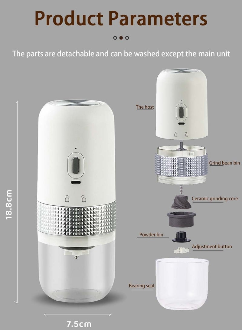 ايكي ايك مطحنة قهوة قابلة لإعادة الشحن، مطحنة حبوب القهوة الكهربائية، إعدادات طحن متعددة، مطحنة اسبريسو مع ثقب قابل للتعديل وغرفة قابلة للإزالة للمنزل/التخييم/السفر - Image 5