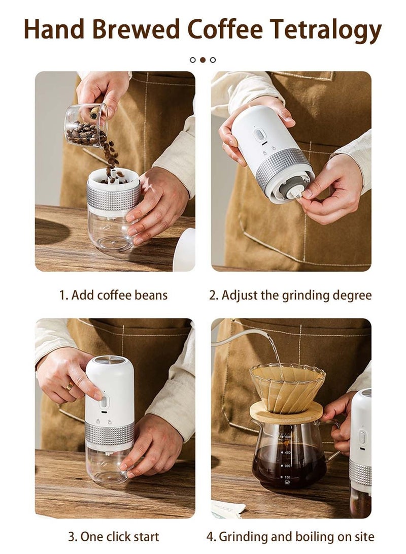ايكي ايك مطحنة قهوة قابلة لإعادة الشحن، مطحنة حبوب القهوة الكهربائية، إعدادات طحن متعددة، مطحنة اسبريسو مع ثقب قابل للتعديل وغرفة قابلة للإزالة للمنزل/التخييم/السفر - Image 3