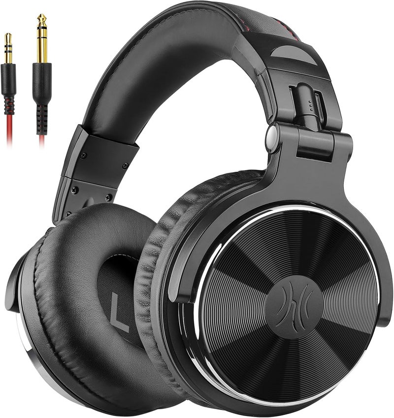 OneOdio Pro-10 Wired Over Ear Headphones Hi-Res Studio Monitor & Mixing DJ Stereo Headsets with 50mm Drivers and 1/4 to 3.5mm Jack for AMP Computer Recording Podcast Keyboard Guitar Laptop - Black - Image 1