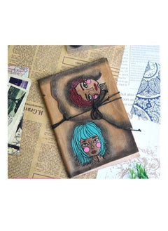Generic Natural Leather Sketch Book- Boy & Girl  - Image 1