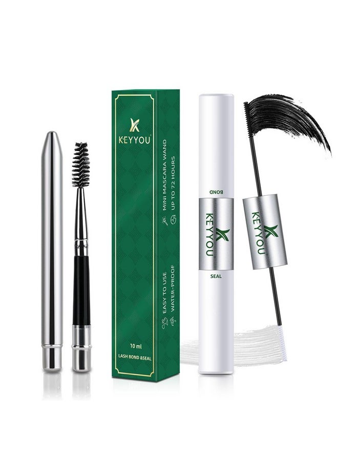 KEYYOU - Lash Bond And Seal Waterproof 10Ml Bond And Seal For Diy Lash Extension Keyyou Cluster Lash Glue Strong Gentle &Latex Free Lash Glue Long Lasting Without Clumpy Suitable For Sensitive Eyes(Black) - Image 1