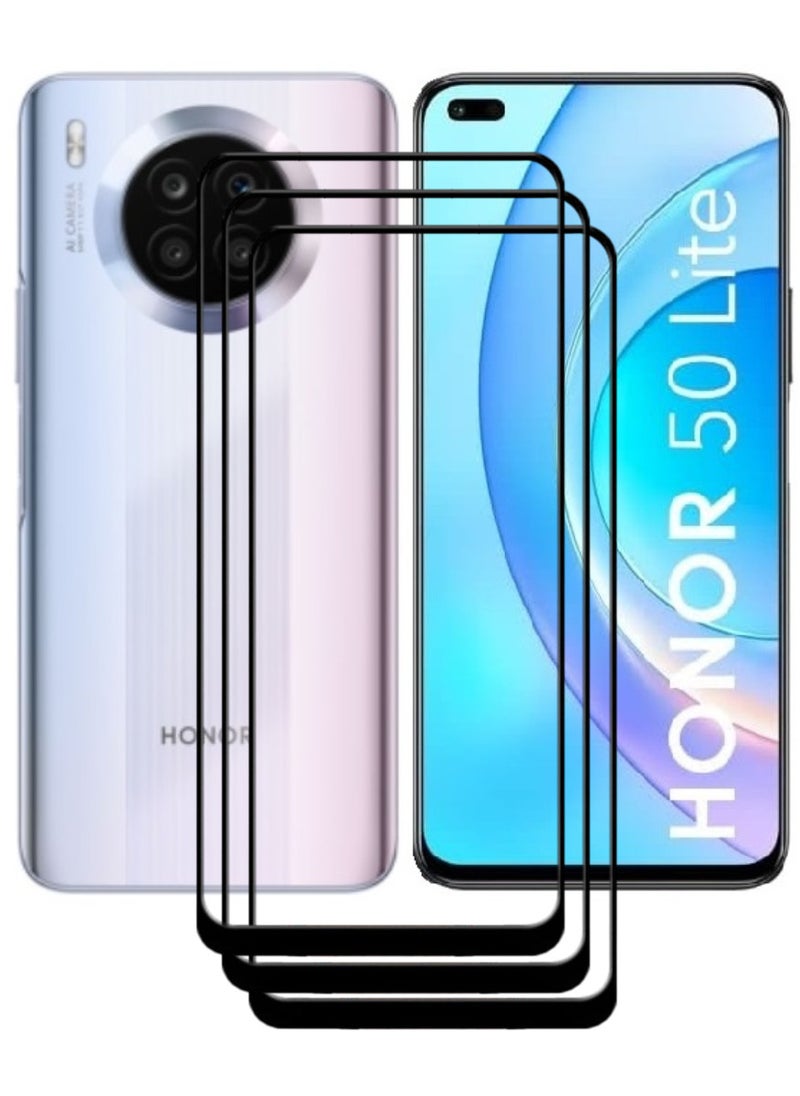 ACLIX 3 Pieces Antistatic ESD Dustproof Premium Quality High Definition Tempered Glass Screen Protector Designed For Honor 50 Lite - Image 1