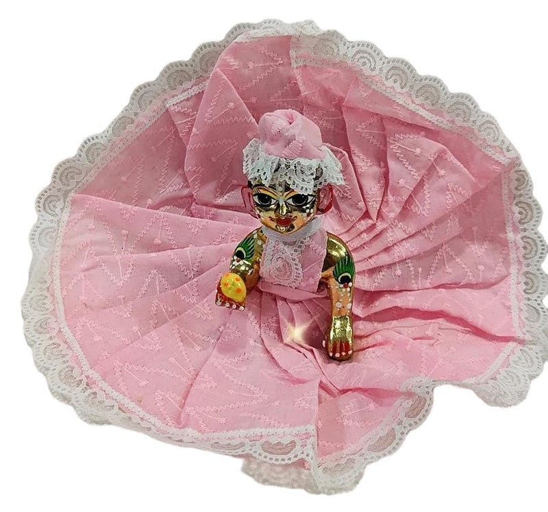 Partish Laddu Gopal Summer Dress with Pagdi (Pack of 4) l Ladoo Gopal Cotton Dress l Kanha Ji Poshak Size 0 1 2 3 4 5 6 (Design J, Size 5) - Image 2
