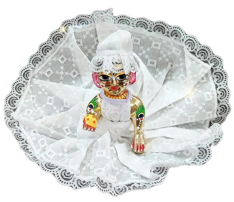 Partish Laddu Gopal Summer Dress with Pagdi (Pack of 4) l Ladoo Gopal Cotton Dress l Kanha Ji Poshak Size 0 1 2 3 4 5 6 (Design J, Size 5) - Image 3