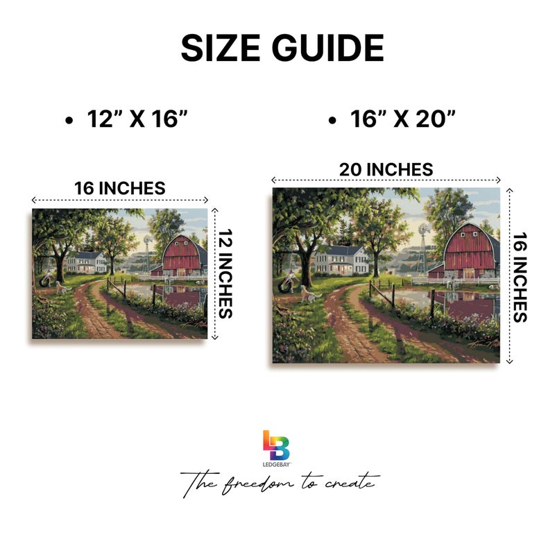 Ledgebay DIY Paint by Numbers Kit for Adults Framed Canvas Beginner to Advanced Paint by Numbers Kit Kits Include Acrylic Paint Set Brushes Tabletop Easel (The Road Home 16"x 20" Framed) - Image 5