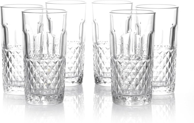 Cuisine Art Ligne Hi-Ball Drinking Glasses Set 255ML  Clear, Lead-Free, Stackable, Dishwasher Safe, Restaurant Quality Barware, Premium Glassware for Home Kitchen, Parties & Gift - Image 1