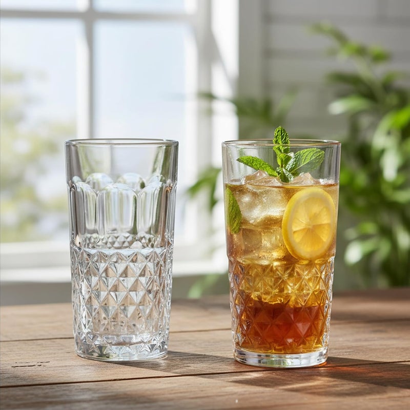 Cuisine Art Ligne Hi-Ball Drinking Glasses Set 255ML  Clear, Lead-Free, Stackable, Dishwasher Safe, Restaurant Quality Barware, Premium Glassware for Home Kitchen, Parties & Gift - Image 3