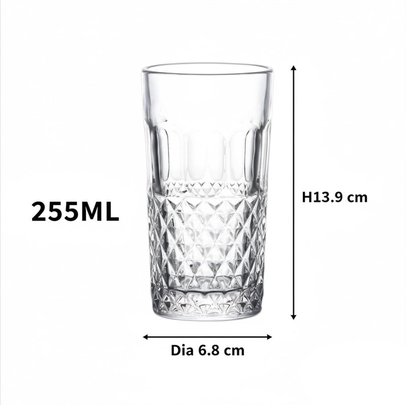 Cuisine Art Ligne Hi-Ball Drinking Glasses Set 255ML  Clear, Lead-Free, Stackable, Dishwasher Safe, Restaurant Quality Barware, Premium Glassware for Home Kitchen, Parties & Gift - Image 5