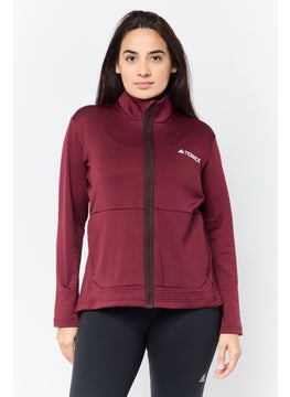Adidas Women Sportswear Fit Long Sleeves Running Sweatshirt, Maroon  - Image 1