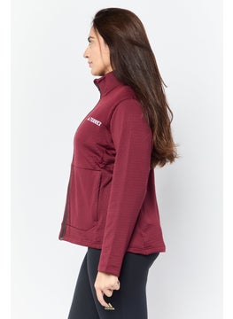 Adidas Women Sportswear Fit Long Sleeves Running Sweatshirt, Maroon  - Image 4
