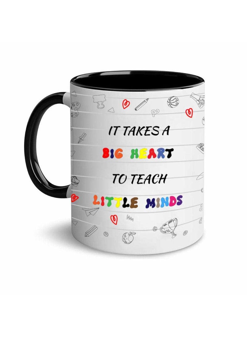 PRINTSHOP4ME Teacher's Day Black Ceramic Coffee Mug - Double-Sided Printed with Positive Quotes for Self-Care and Motivation - Gift for Teachers, Appreciation from Students and Parents - Image 1
